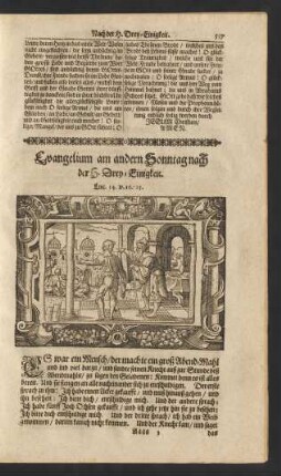 Evangelium/ am andern Sonntag nach der H. Drey-Einigkeit. ...