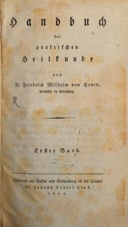 Handbuch der praktischen Heilkunde, 1