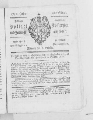40tes Stück., Ausgabe vom 2. Oktober 1782