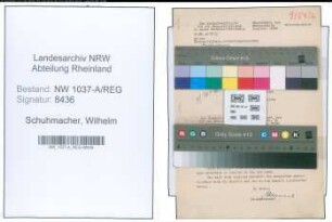 Entnazifizierung Wilhelm Schuhmacher , geb. 12.03.1893 (Vermessungsrat)