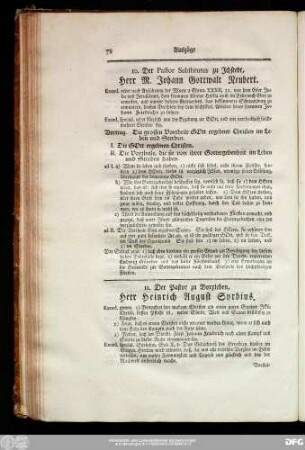 10. Der Pastor Substitutus zu Ichstedt, Herr M. Johann Gottwalt Neubert.