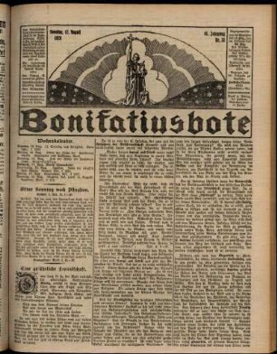 Erste Ausgabe vom Sonntag, den 12. August 1928.