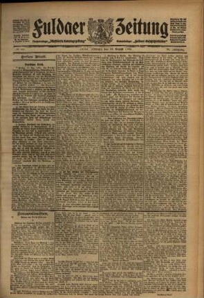 Erste Ausgabe vom Mittwoch, den 18. August 1909.