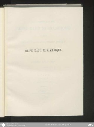Botanik Abth. 1: Naturwissenschaftliche Reise nach Mossambique