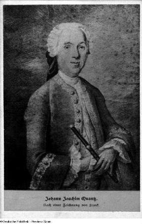 Johann Joachim Quantz. Lichtdruck nach einer Pastellzeichnung von Franck (Staatsbibliothek zu Berlin)