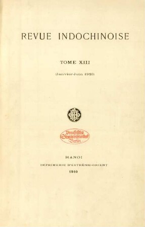 N.S. 13.1910=An. 13: Revue indo-chinoise