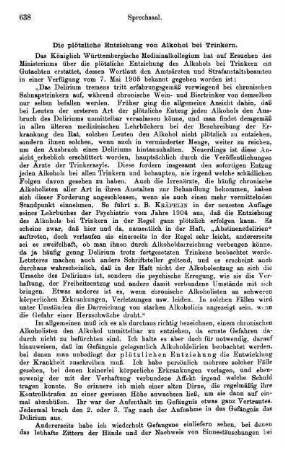 638-639, Die plötzliche Entziehung von Alkohol bei Trinkern