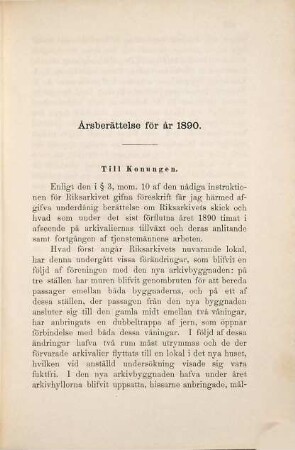 Meddelanden från Svenska Riksarkivet : for åren .... 15. 1891