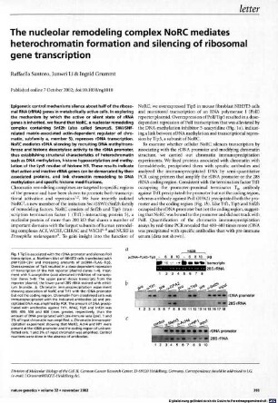 The nucleolar remodeling complex NoRC mediates heterochromatin formation and silencing of ribosomal gene transcription