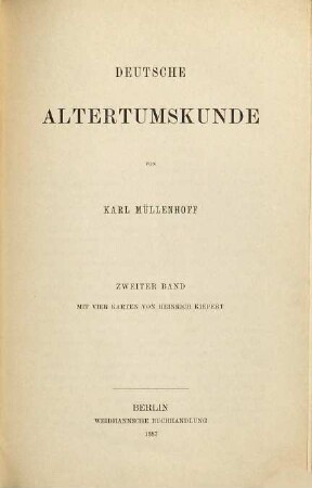 Deutsche Altertumskunde, 2