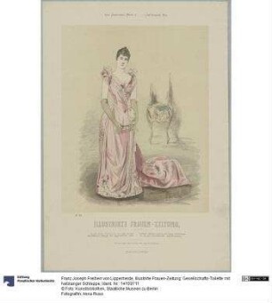 Illustrirte Frauen-Zeitung: Gesellschafts-Toilette mit halblanger Schleppe
