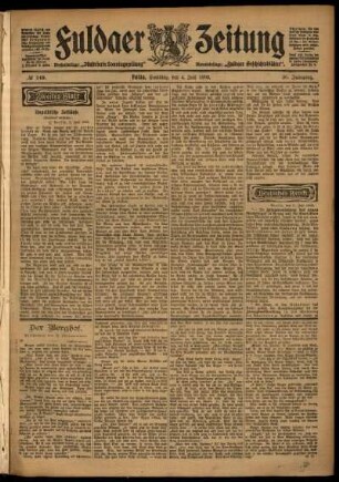 Zweite Ausgabe vom Samstag, den 04. Juli 1903.