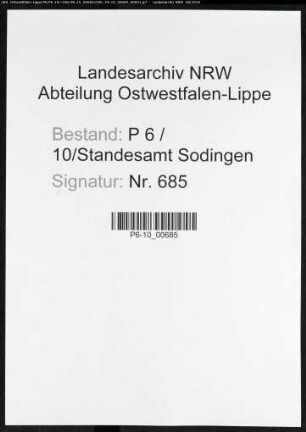 Sterberegister Standesamt Herne-Sodingen (III)