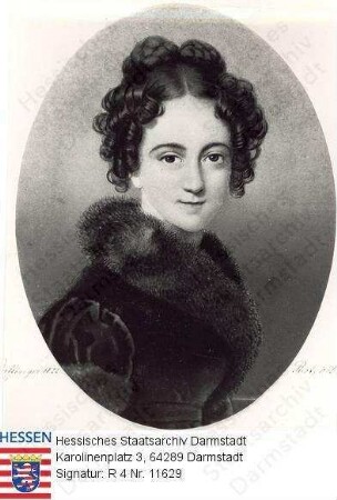 Krüger-Aschenbrenner, Auguste (1797-1874) / Porträt in Oval, Brustbild
