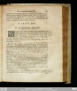 Caput VIII. De re significate Baptismi.