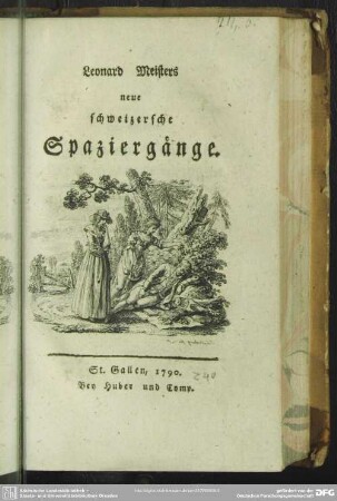 Leonard Meisters neue schweizersche Spaziergänge