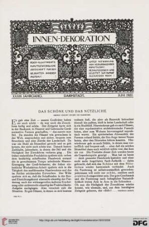 Das Schöne und das Nützliche