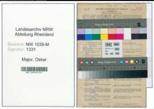 Entnazifizierung Oskar Major , geb. 22.04.1889 (Beamter)