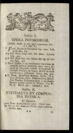 Sectio II. Systemata Et Compendia Physica.