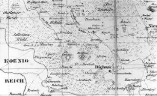 Hohendubrau-Dauban. Karte vom Rothenburger Kreis, 1833 (121), bez.: IX Rothenburger Kreis zum Liegnitzer Regierungsbezirk gehörig. Verlag F. E. Leuckart, Breslau 1833