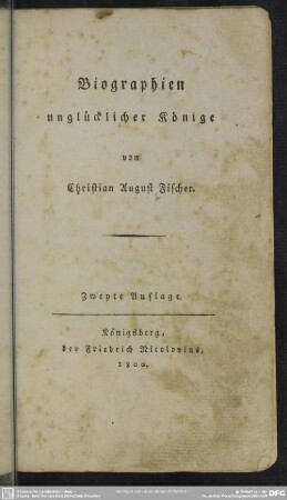 Biographien unglücklicher Könige
