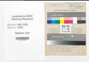 Entnazifizierung Karl Stephan , geb. 20.06.1891 (Buerogehilfe)