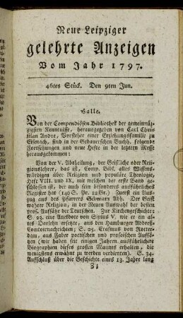 46tes Stück. Den 9ten Jun.