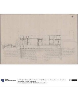 Rekonstruktion der Villa Tusca nach Plinius. Grundriss des unteren Stockwerkes