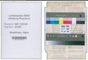 Entnazifizierung Hans Muehlhaus , geb. 04.04.1912 (Jurist)