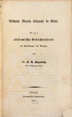 Wilhelm Martin Leberecht de Wette