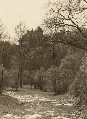 Bobritzschtal. Grabentour. Schloß Bieberstein vom Mundloch des Stollens "Salomonis Fundgrube"