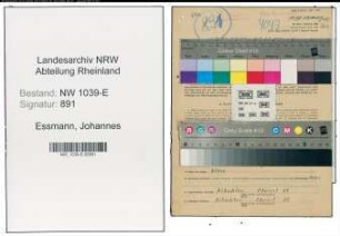 Entnazifizierung Johannes Essmann , geb. 25.11.1902 (Bahnhofsarbeiter)