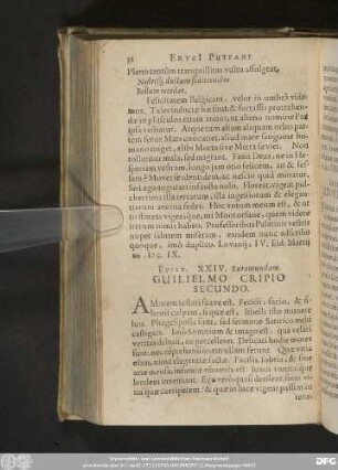 Epist. XXIV. Ruraemundam. Guilielmo Cripio Secundo.