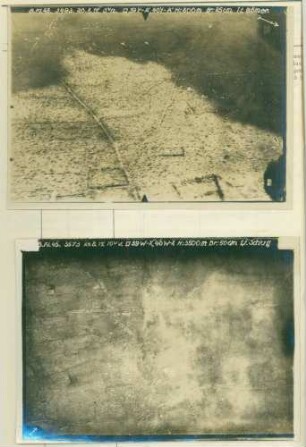 Fotos der Winterstellung bei Jungburg östlich von Langemark sowie der Stellungen bei Langemark (2 Luftbilder)