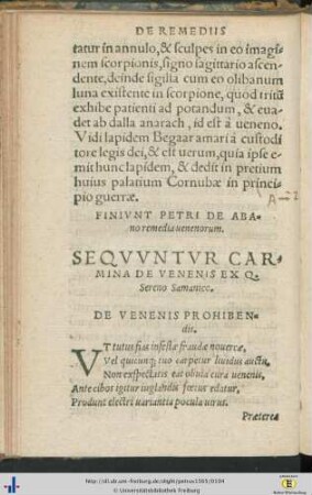 Carmina de venenis.