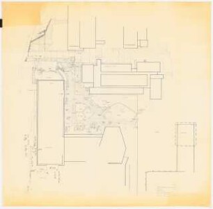 Technische Universität Berlin Architekturgebäude, Außenanlagen: Grünflächenplan 1:200 zwischen Architekturgebäude und Institut für Heizung und Lüftung