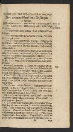 Von vielerley Gruß/ und Anfängen in gemein.