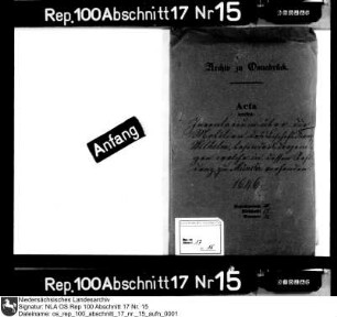 Inventar der in der Residenz Bischof Franz Wilhelms zu Münster vorhandenen Mobilien