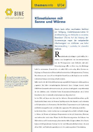 Klimatisieren mit Sonne und Wärme.