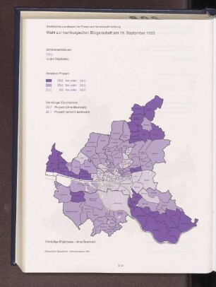 Stimmenanteile der CDU in den Stadtteilen 1993