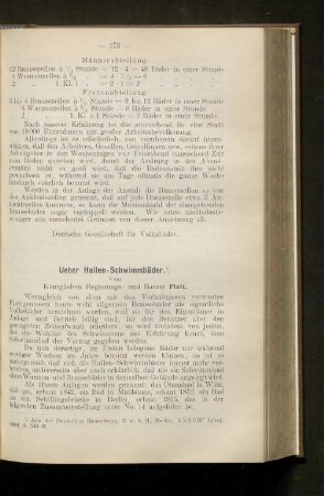 Ueber Hallen-Schwimmbäder.