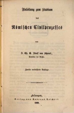 Anleitung zum Studium des römischen Civilprozesses