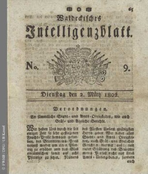 No. 9, Dienstag den 2. März 1802