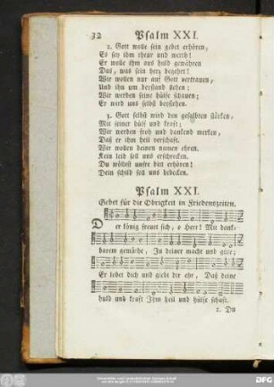 Psalm XXI. Gebet für die Obrigkeit in Friedenszeiten.