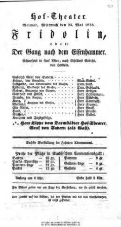 Fridolin, oder: Der Gang nach dem Eisenhammer