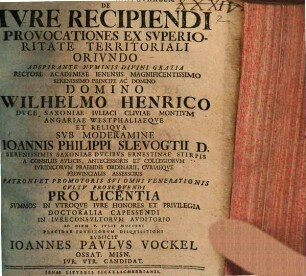 De iure recipiendi provocationes ex superioriate territoriali oriundo