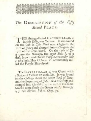 The Description of the Fifty Second Plate