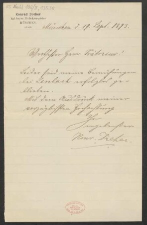 Brief an Wilhelm Praetorius : 19.09.1893
