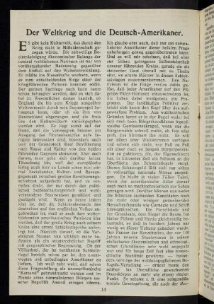 16, Der Weltkrieg und die Deutsch-Amerikaner.