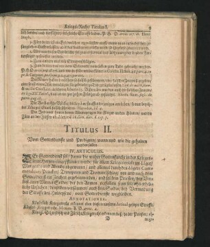 Titulus II. Vom Gottesdienst und Predigten/ wann und wie die gehalten werden sollen.